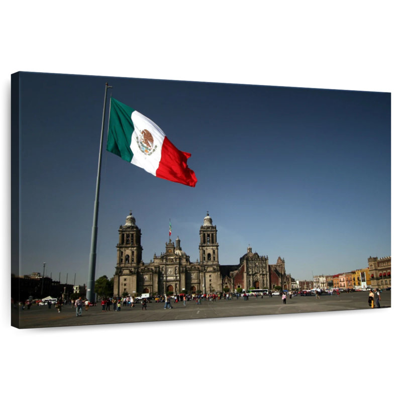 Drapeau mexicain Sirci à Zocalo, H 26 po x l 39 po