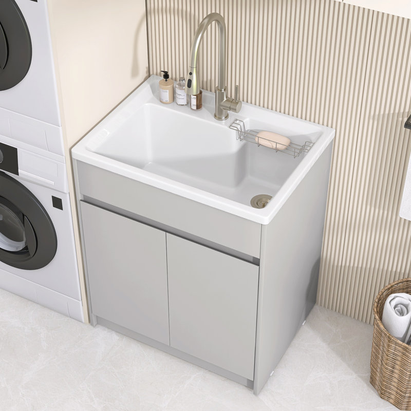 Évier de cuisine 30 po avec armoire de rangement debout gris clair