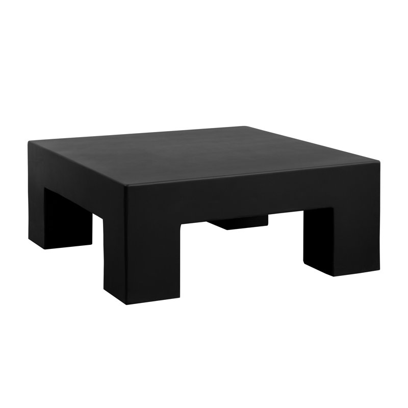 Renley Outdoor Square Coffee Table, Black