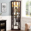 Vitrine de la collection Antique - cerisier foncé, éclairage, tablettes réglables, vitrine en cerisier, lumières incluses, 16,18 po Largeur-283565144