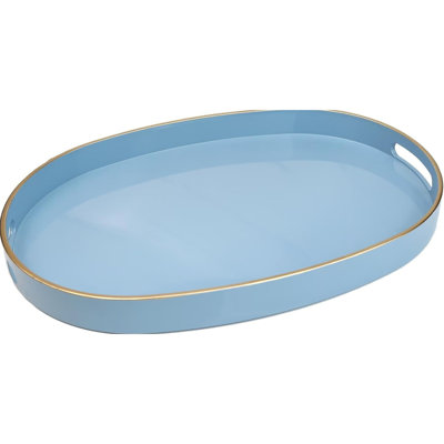 Blue Oval Plastic Serving Tray