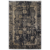 One-of-a-Kind Rectangle 4' x 6' in Denim/Brown
