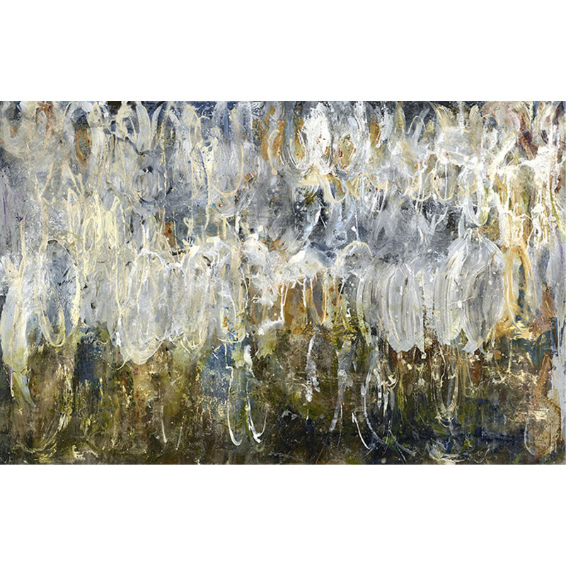 Improvised Forms Painting by F. Elizabeth Douglass, 40" H x 62" W, Knife Gel
