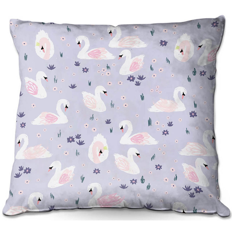 Reversible Throw Pillow, 16" x 16", Light Purple