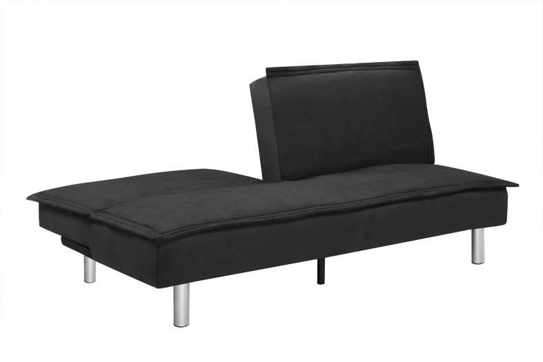 Puzzle Upholstered 68.9'' Sofa, Black Microfiber, Chrome