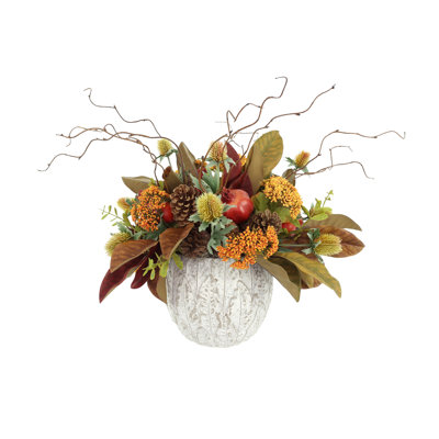 Cassville Thistle and Pomegranates Arranged in Decorative Ceramic Pot