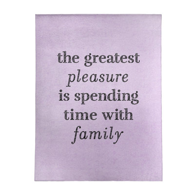 Tapis en chenille en polyester avec citation «Love & Family» Quotes