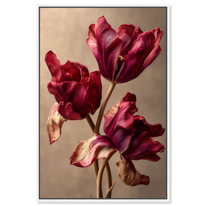 Dark Silk Remains Print by Oliver Gal, 31"H x 46"W, White Floater Frame