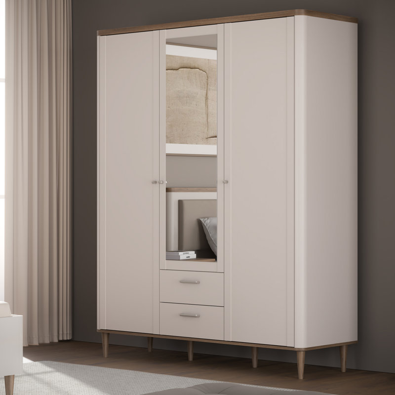 Tasheanna 3 Door Manufactured Wood Wardrobe