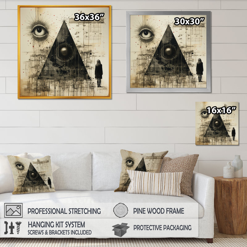 Sorcière enchantée, collage surréel II - art mural surréalisme, H 16 po x l 16 po x P 1 po, Toile tendue