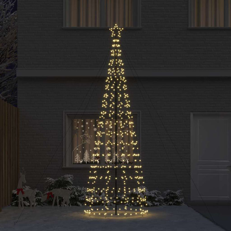  LED Christmas Tree with Ground Spikes 400 cm Iron, Warm White
