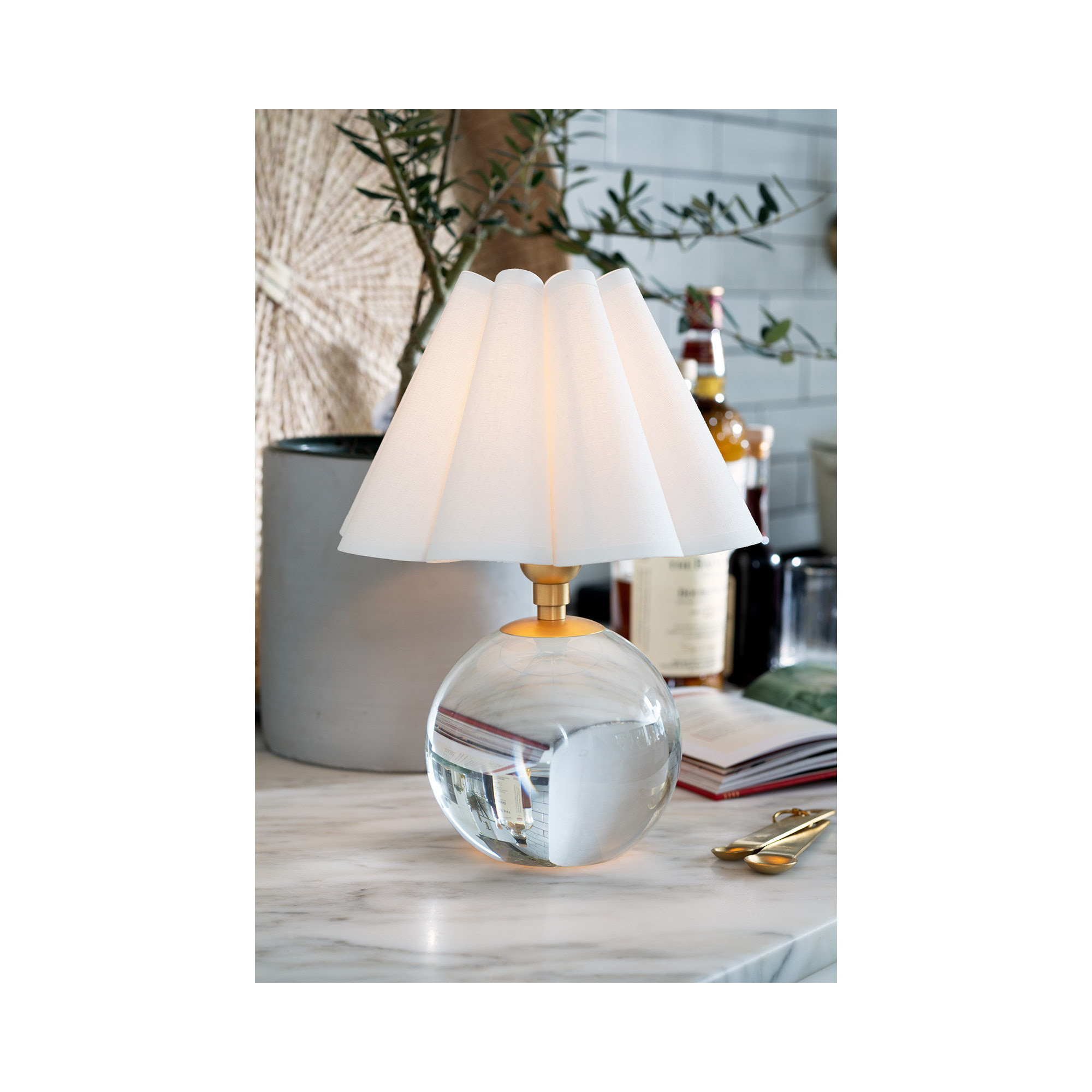 Giorgio Crystal Mini Lamp, White, Gold