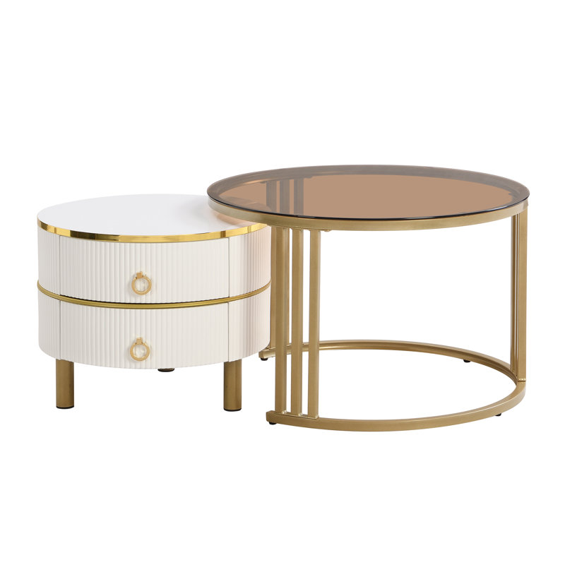 Alexine 2 - Piece Living Room Table Set, White