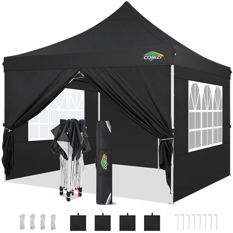 9.5 Ft. W x 9.5 Ft. D Pop-Up Canopy, Black