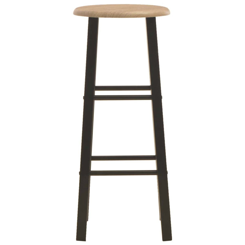 Damali Bar Stool with Steel Frame, Black, Brown