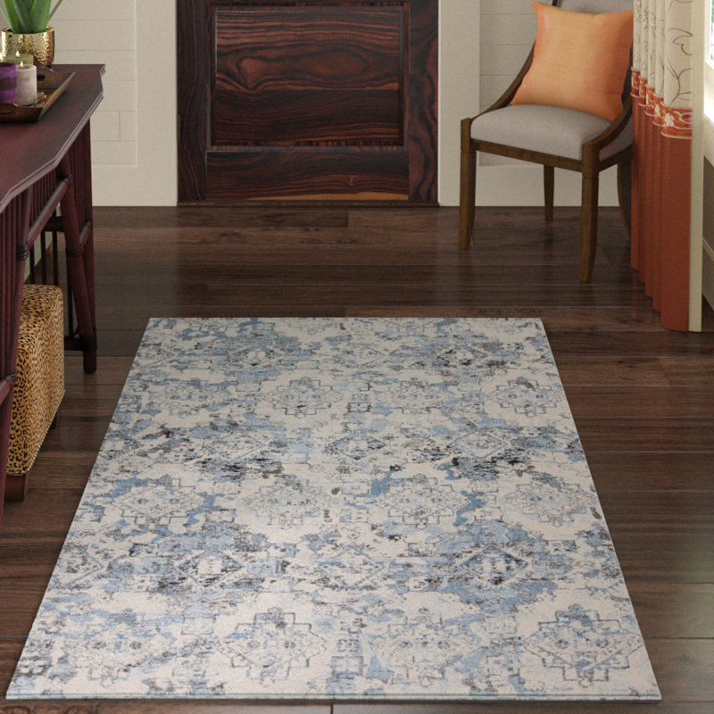 Tapis bleu Lorentz Glacier, Rectangle 6 pi 7 po x 9 pi 6 po