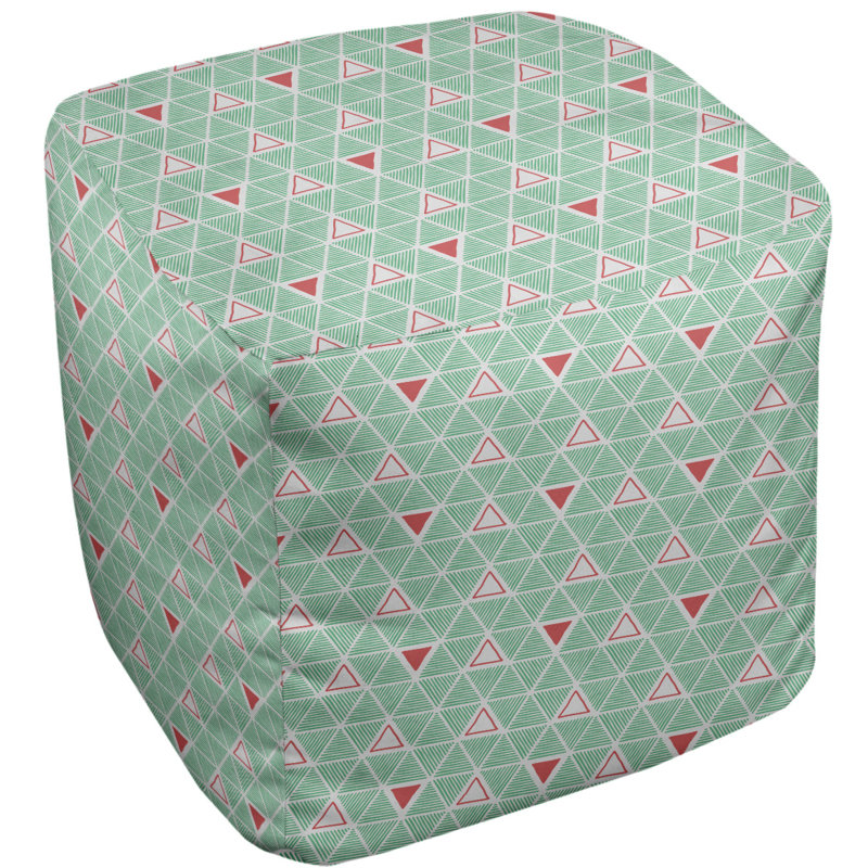 Repose-pieds à cubes triangles à la main couleur complète, Vert / Rouge
