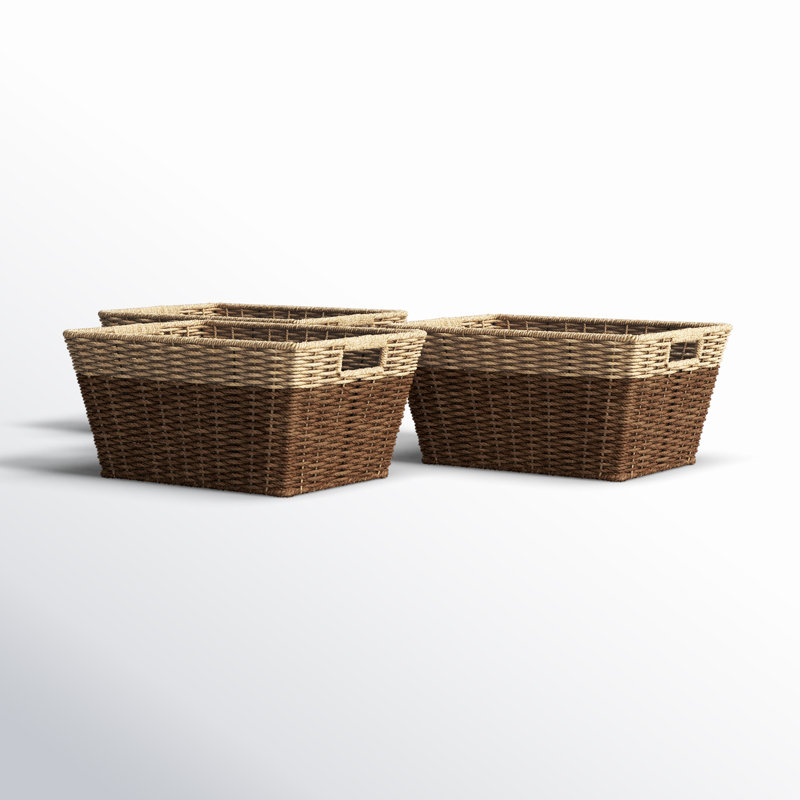 Ensemble de paniers rectangulaires en ruppie maritime 3 pièces