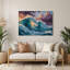 «Hawaiian Ocean Waves», art mural en métal bleu