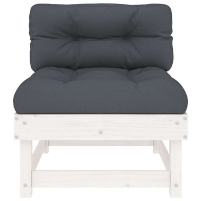 vidaXL Middle Sofa Natural wood and grey