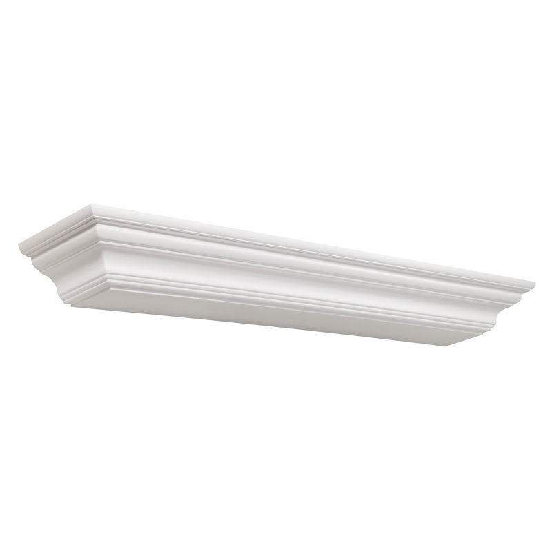 Tablette de manteau de cheminée The Crestwood, Blanc, 72 po