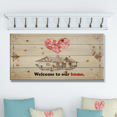 " Welcome To Our Home. Vintage Drawing "