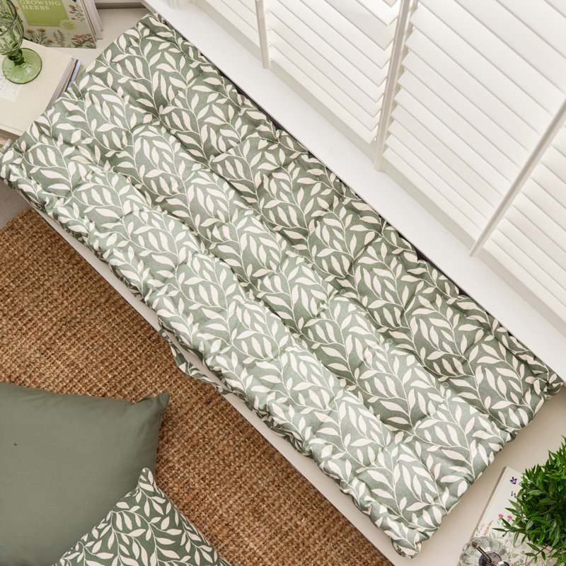 Cotton Leaf Indoor Outdoor Garden Bench Seat Cushion