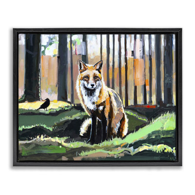 «Fox in Forest Trees», art mural encadré flottant par Adam Swanson