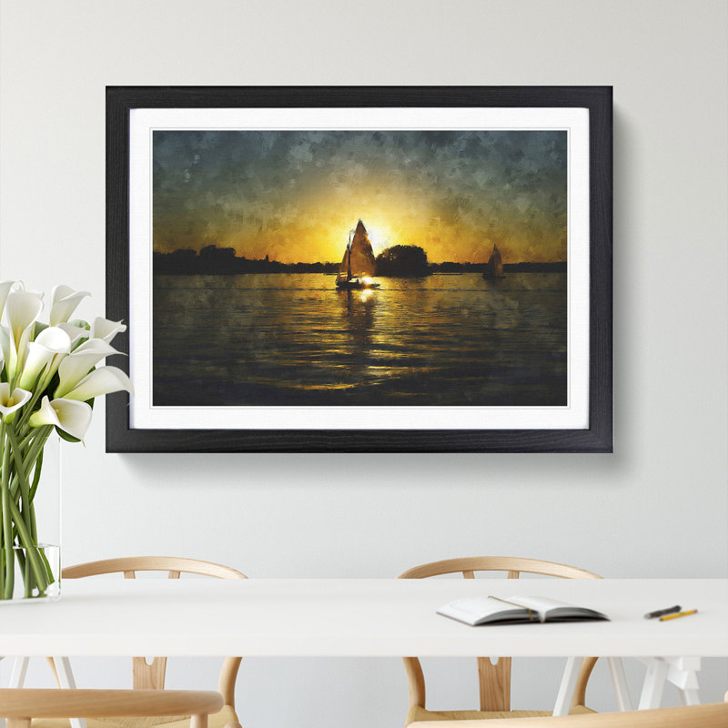 Sailing Boat Vol.4 - Picture Frame Graphic Art, Black Framed, 48cm H x 65cm W x 2cm D