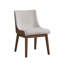Ensemble de 2 chaises d'appoint à boucle blanche, velours brun et finition noyer