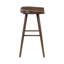 Ensemble de 2 tabourets de bar à finition brune avec siège en selle et structure en bois robuste
