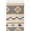 Tapis ivoire / gris en laine / coton noué à la main de style sud-ouest Bakerhill-346083737