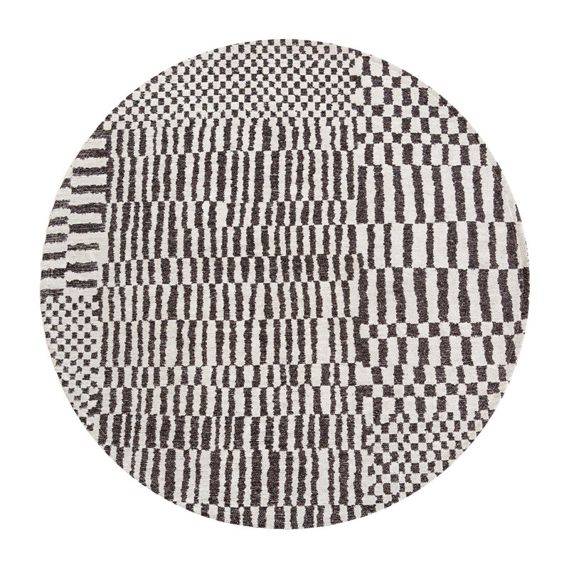 Berber Flatweave Area Rug, Round 140 cm