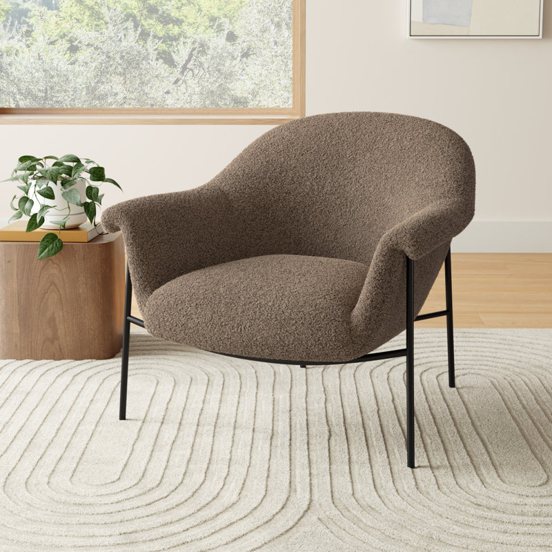 Dessa Upholstered Armchair, Sheldon Java Polyester Blend
