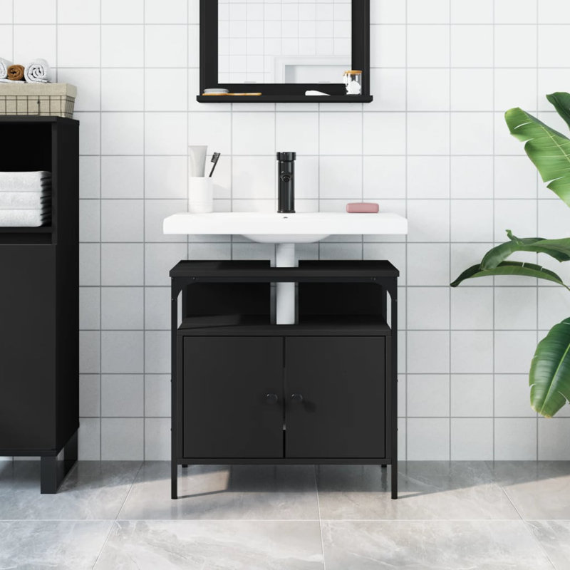 Caistor 60mm Single Bathroom Vanity with Basin, Black