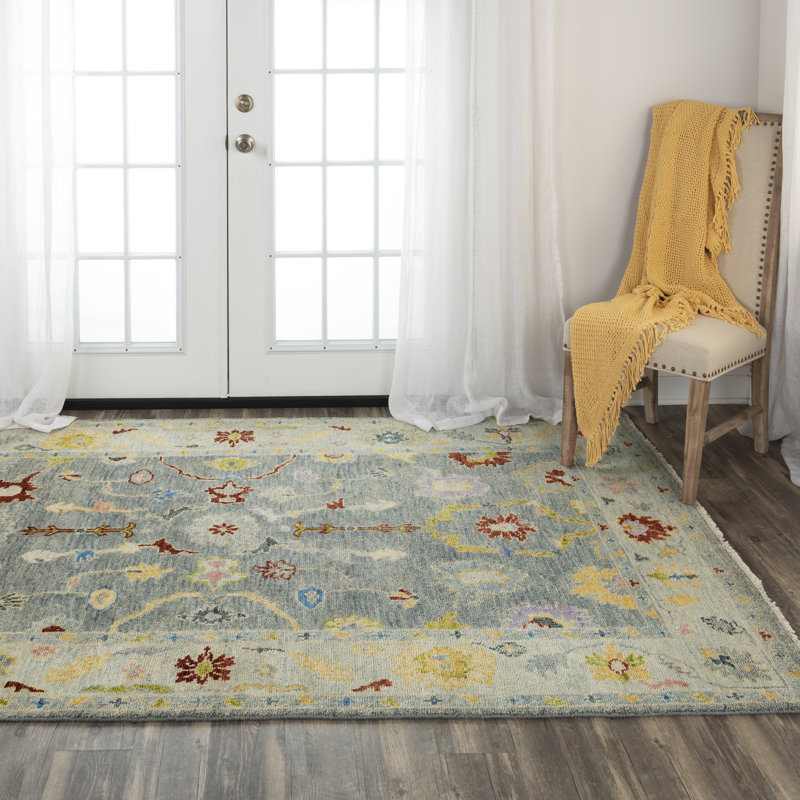Wool Floral Indoor Rug, Rectangle 6' X 9'