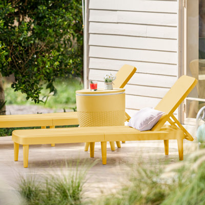 Ensemble de chaise longue d'extérieur en résine Tahiti
