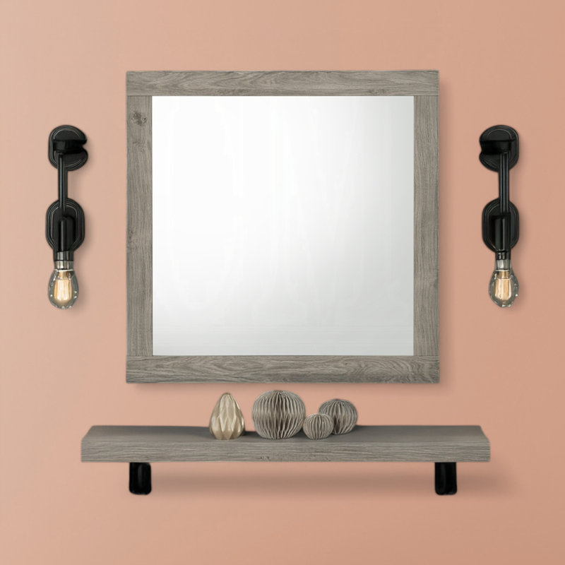 Miroir Tatum avec finition gris clair