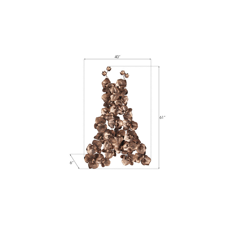 Orchid Wall Décor, Copper