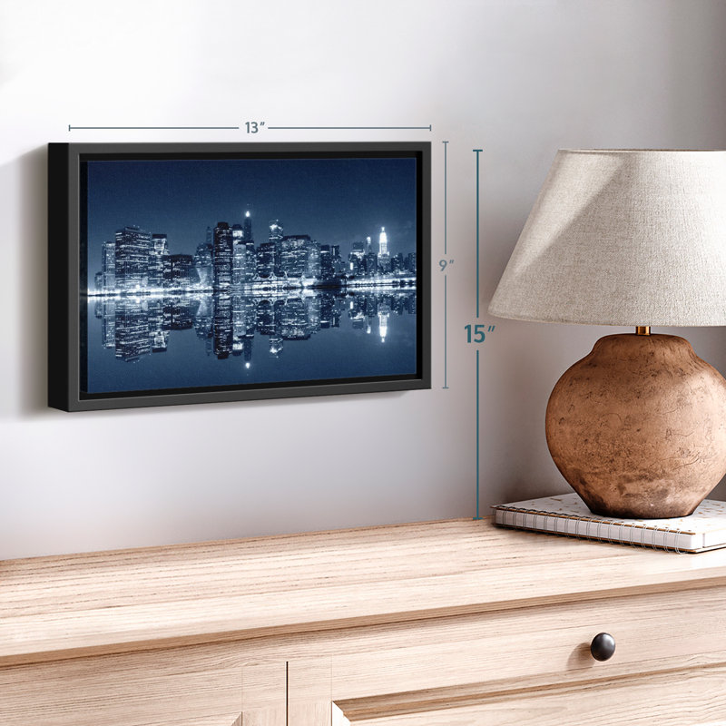 Impression sur toile illuminée NYC Skyline, H 9 po x l 13 po