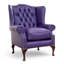 Upholstered Full Grain Leather Wingback Chair