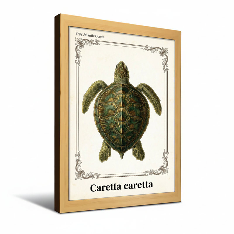 Reproduction d'art animaux, tortue de mer, H 18 po x l 12 po, Toile tendue, Ne s’applique pas