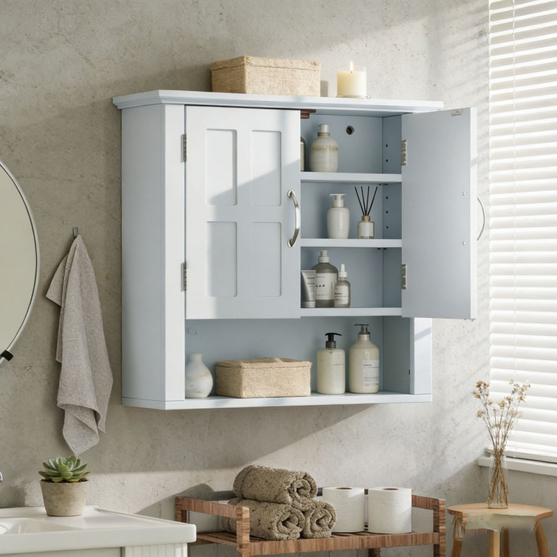 Armoire de rangement pour salle de bain, Blanc