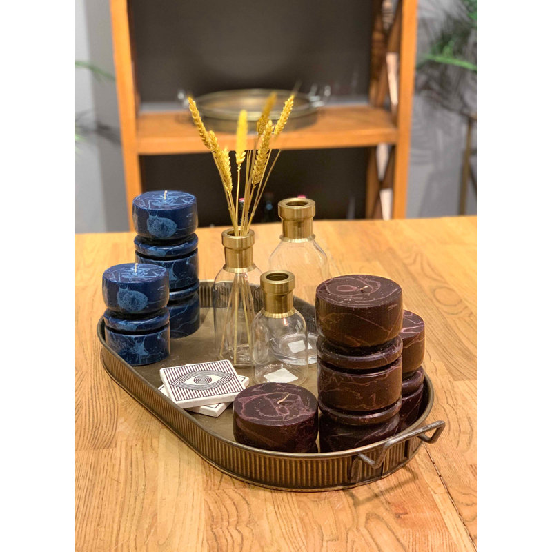 Bougie cylindrique sans parfum, Bleu très foncé