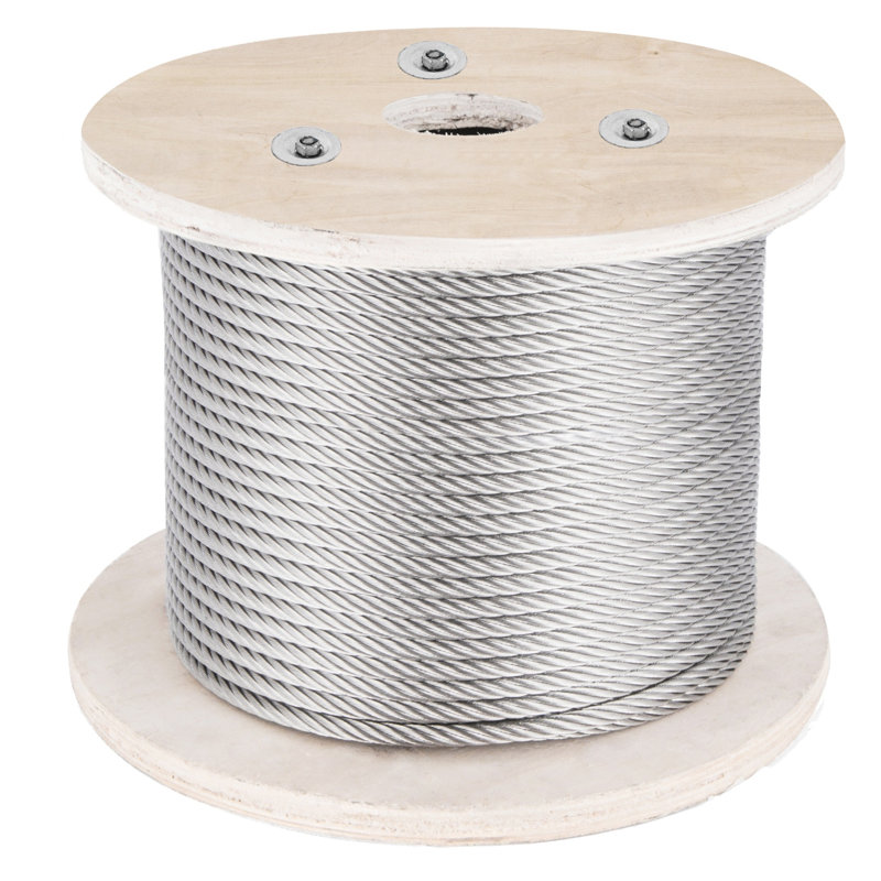 Câble en acier inoxydable de qualité marine 500 pi T316 - Acier tressé robuste de 5/32 po pour balustrade de terrasse, main courante et balustrade de bricolage