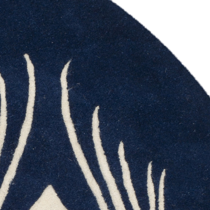 Tapis oriental en laine et viscose touffeté à la main Nonia, Rond 6 pi