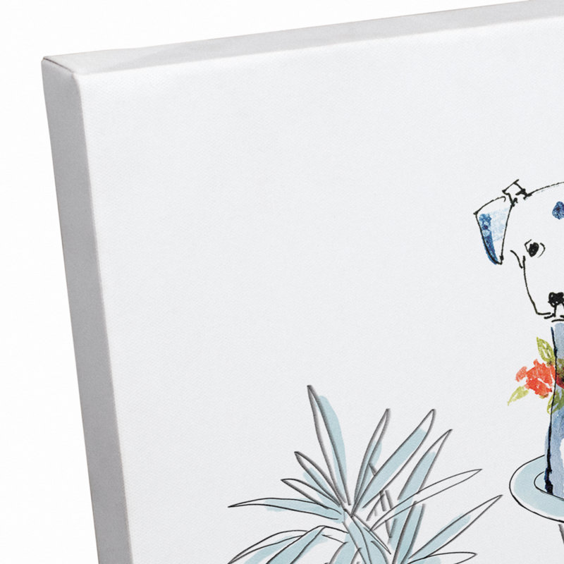 Bath Bath Dog 1 - peinture sur toile tendue, H 12 po x l 18 po