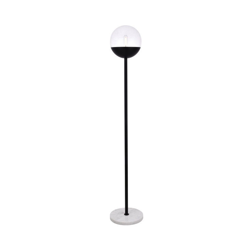 Lampe sur pied 62 po Yearby, Noir, Transparent
