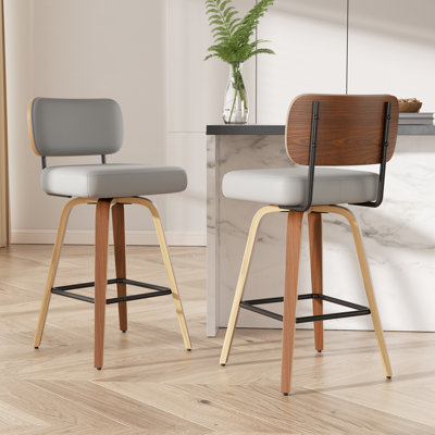 Tabouret pivotant rembourré à hauteur de bar