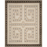 Mesa Hand Knotted Wool Geometric Shapes Area Rug in Black/Cream/Brown